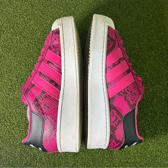 Adidas Superstar Bold Magenta Pink Snakeskin Platform FW3696 Shoes Women’s 7 - Picture 5 of 9